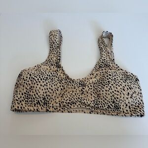 Hollister cheetah print swim top only size medium
